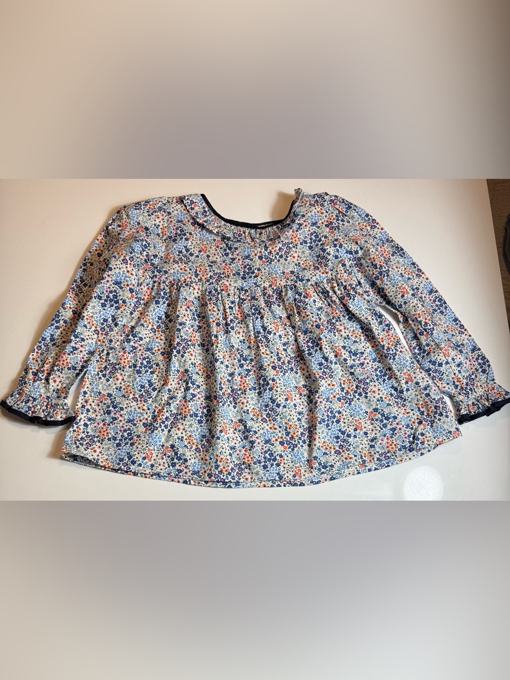 Rachel Riley Girls 10Y Floral Cotton Smocked Peasant Blouse Liberty Style
